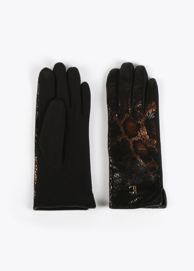 Lola Casademunt Guantes Animal Print Metalizado