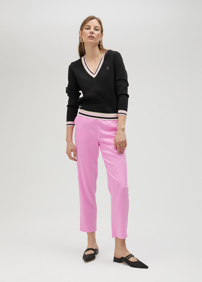 Lola Casademunt Jersey Con Detalle Color