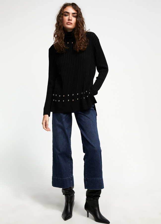 Lola Casademunt Jersey Cuello Alto Con Tachas