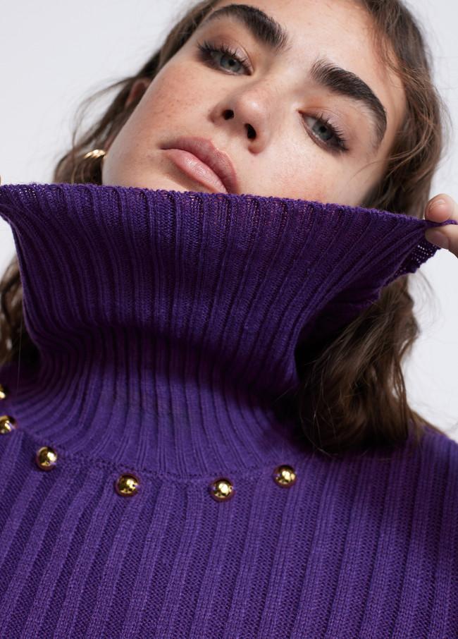 Lola Casademunt Jersey Cuello Alto Con Tachas