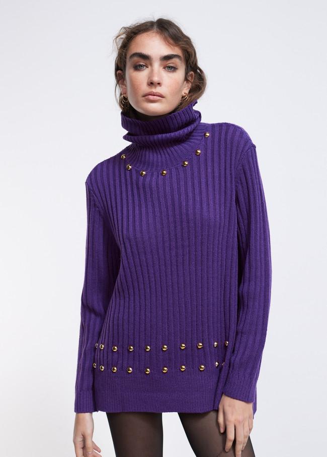 Lola Casademunt Jersey Cuello Alto Con Tachas