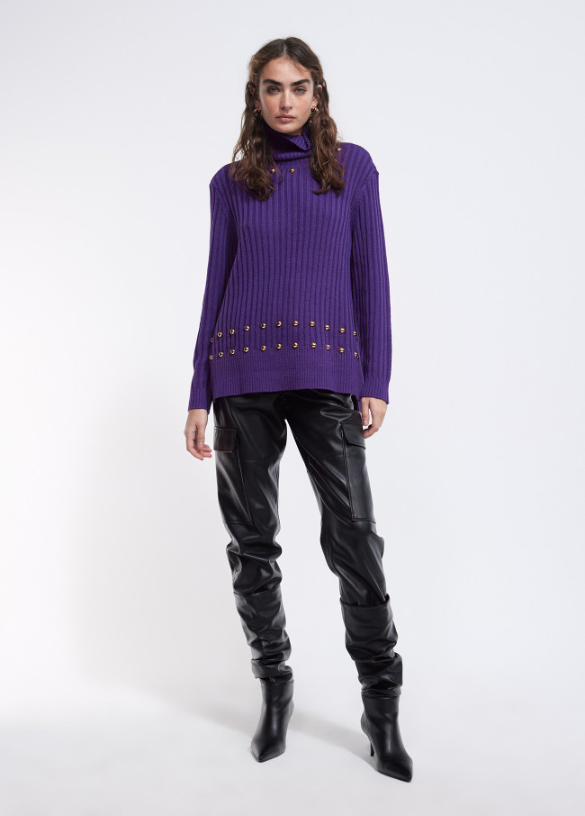 Lola Casademunt Jersey Cuello Alto Con Tachas