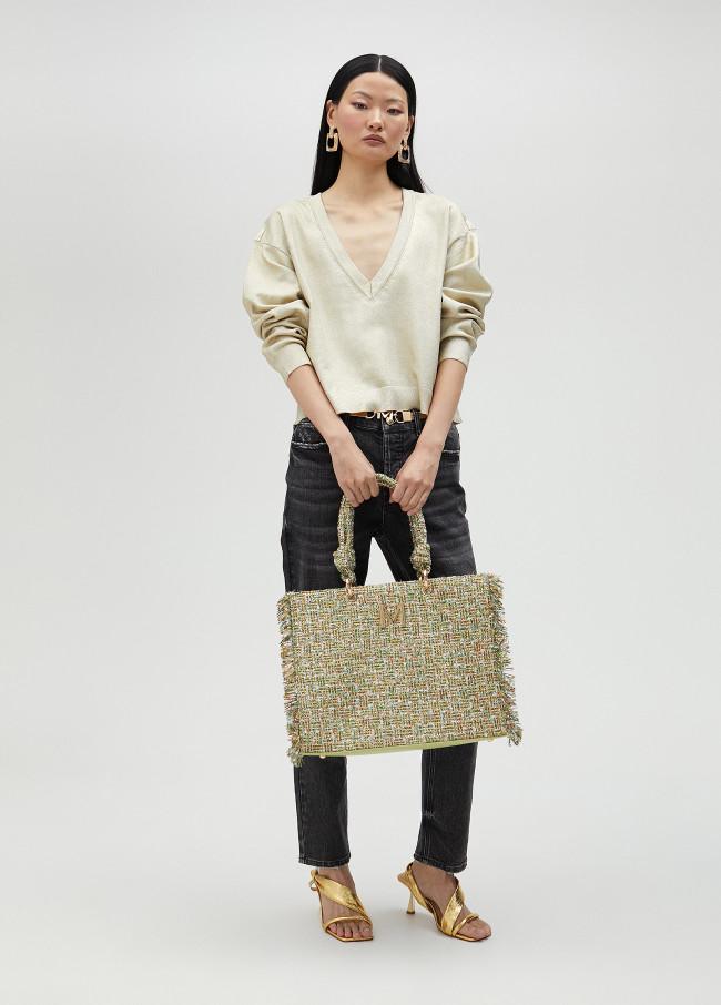 Lola Casademunt Jersey Cuello Pico Dorado