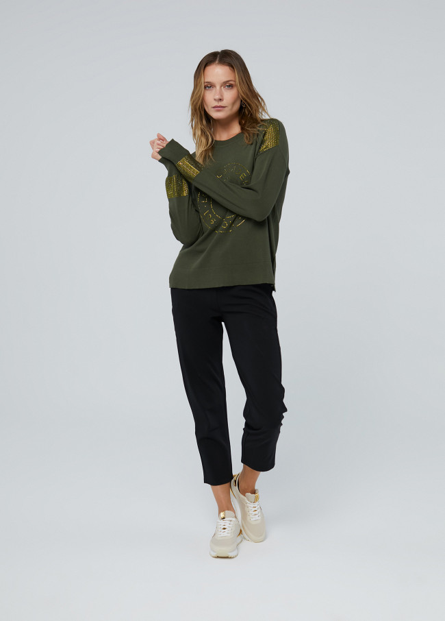 Lola Casademunt Jersey Punto Logo Strass