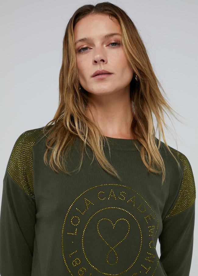 lola casademunt Jersey punto logo strass