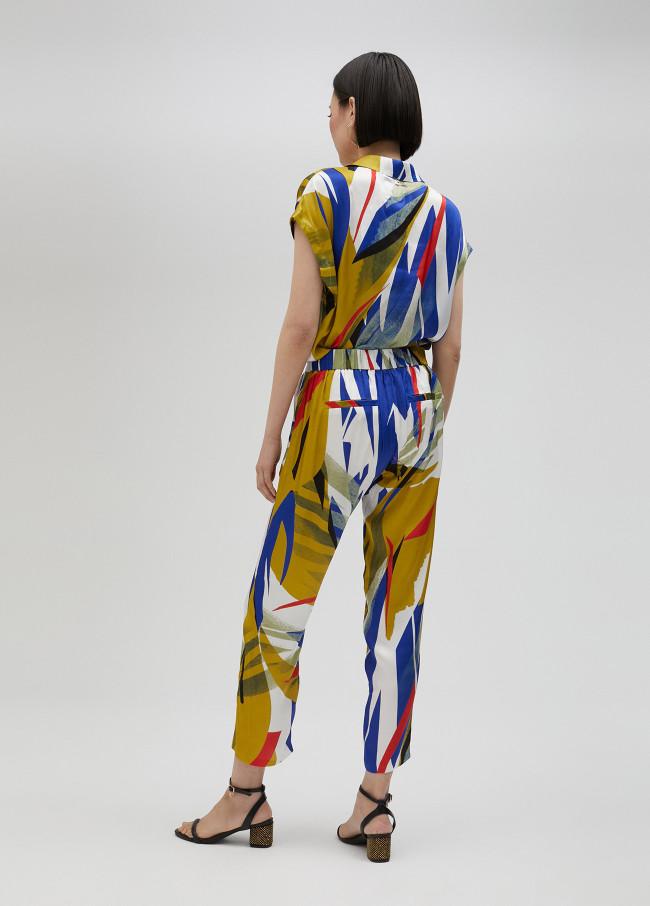 Lola Casademunt Jogger Satinado Estampado Tropical