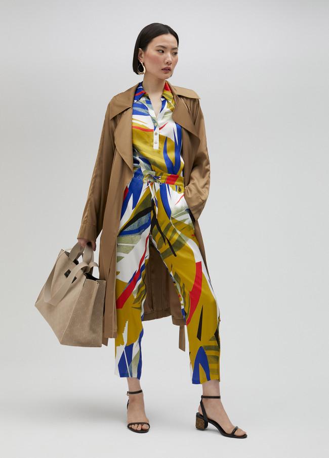 Lola Casademunt Jogger Satinado Estampado Tropical