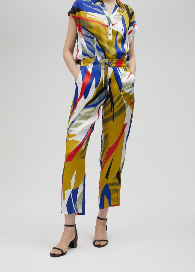 Lola Casademunt Jogger Satinado Estampado Tropical