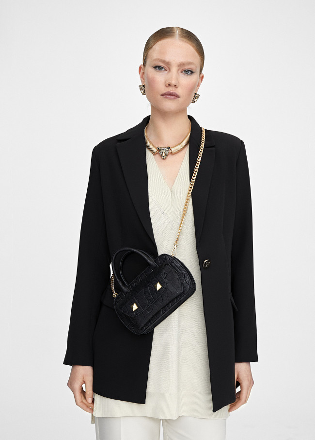 Lola Casademunt Mini Bandolera Con Logo Grabado