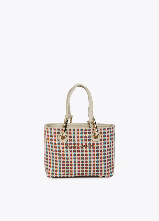 Lola Casademunt Mini Bolso Efecto Rafia Multicolor