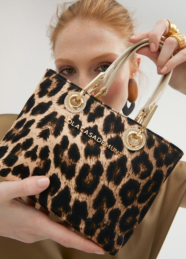 Lola Casademunt Mini Bolso Shopper Animal Print