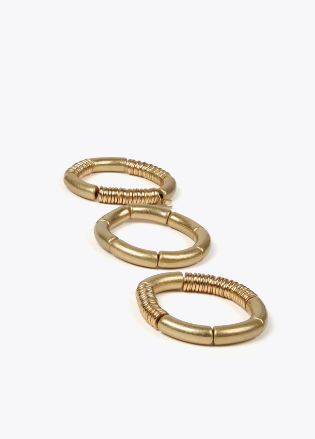 Lola Casademunt Pack Pulseras Elásticas Oro Mate