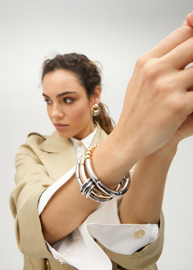 Lola Casademunt Pack Pulseras Metal Bicolor