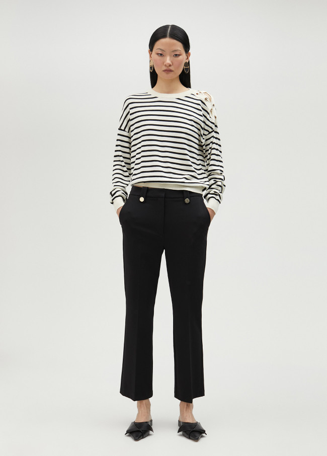 lola casademunt Pantalón campanita slim negro