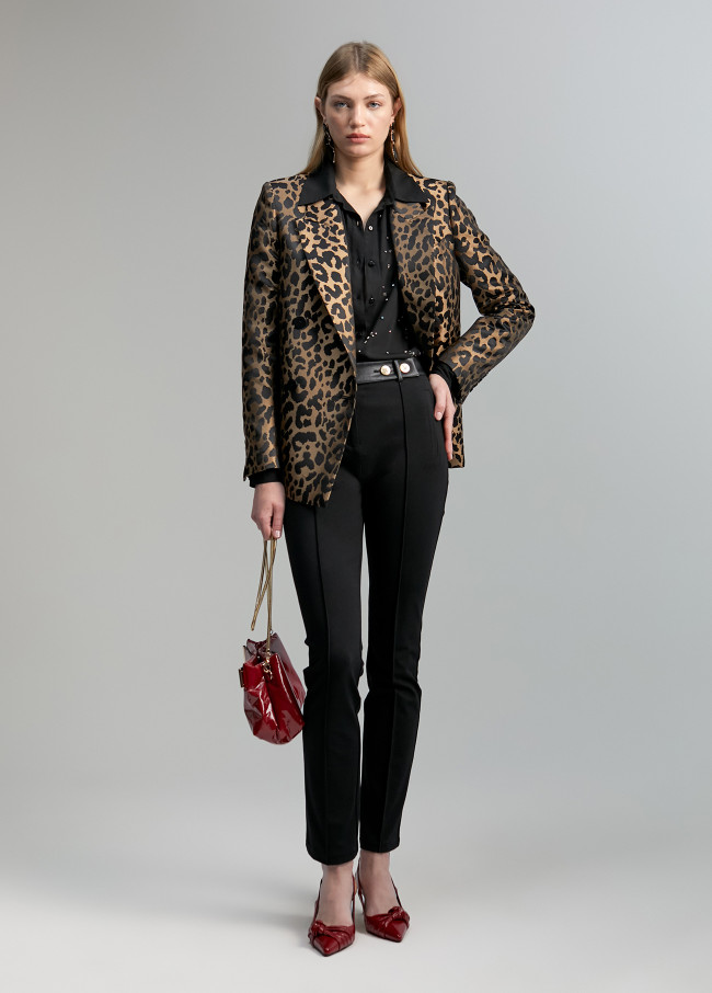 lola casademunt Pantalón detalles efecto piel