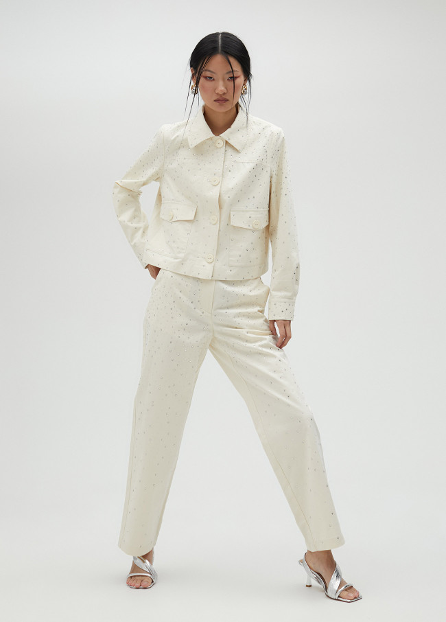 Lola Casademunt Pantalón Detalles Strass