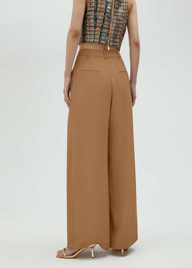 Lola Casademunt Pantalón Palazzo Con Pinzas