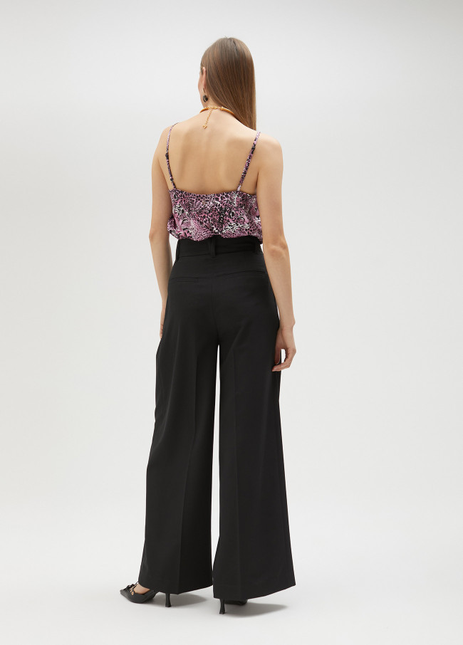 Lola Casademunt Pantalón Palazzo Con Pinzas