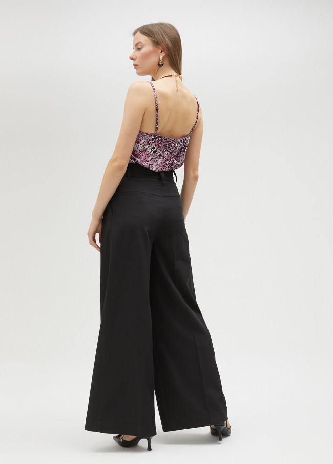 Lola Casademunt Pantalón Palazzo Con Pinzas