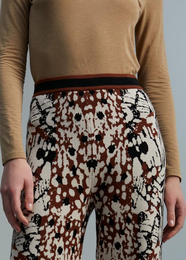 Lola Casademunt Pantalón Punto Animal Print
