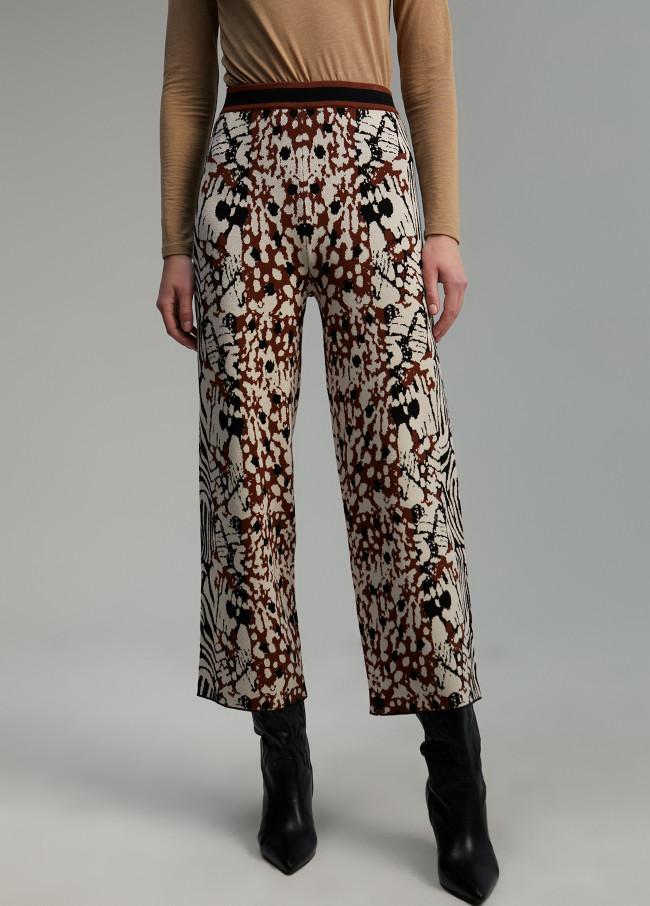 Lola Casademunt Pantalón Punto Animal Print