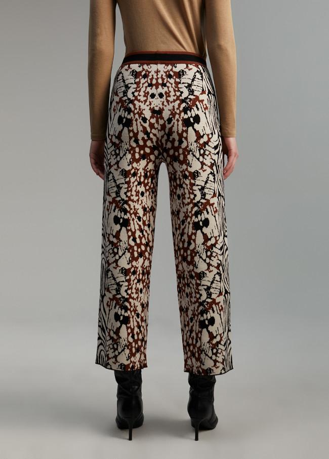 Lola Casademunt Pantalón Punto Animal Print