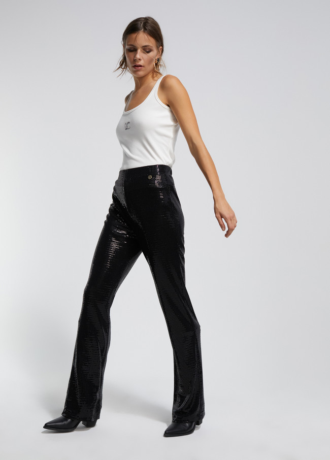 Lola Casademunt Pantalón Punto Lentejuela