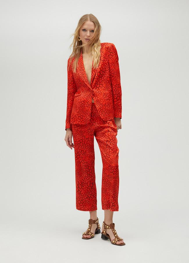 Lola Casademunt Pantalón Recto Estampado Animal