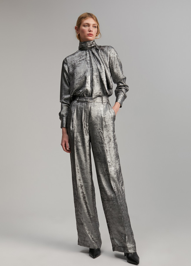 Lola Casademunt Pantalón Recto Laminado