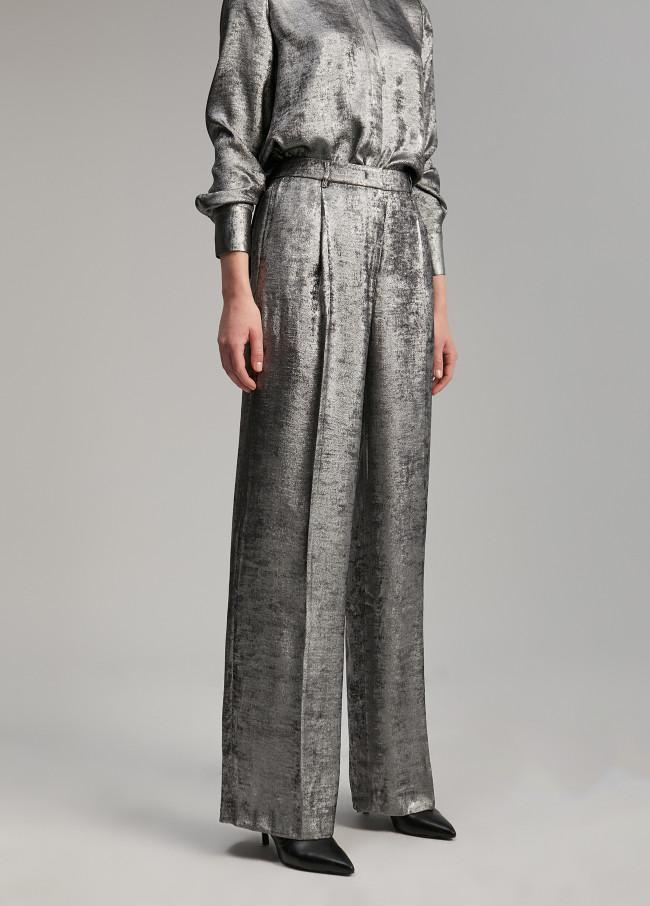 Lola Casademunt Pantalón Recto Laminado