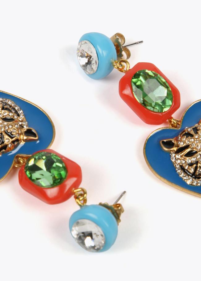 Lola Casademunt Pendientes Corazón Y Tigre