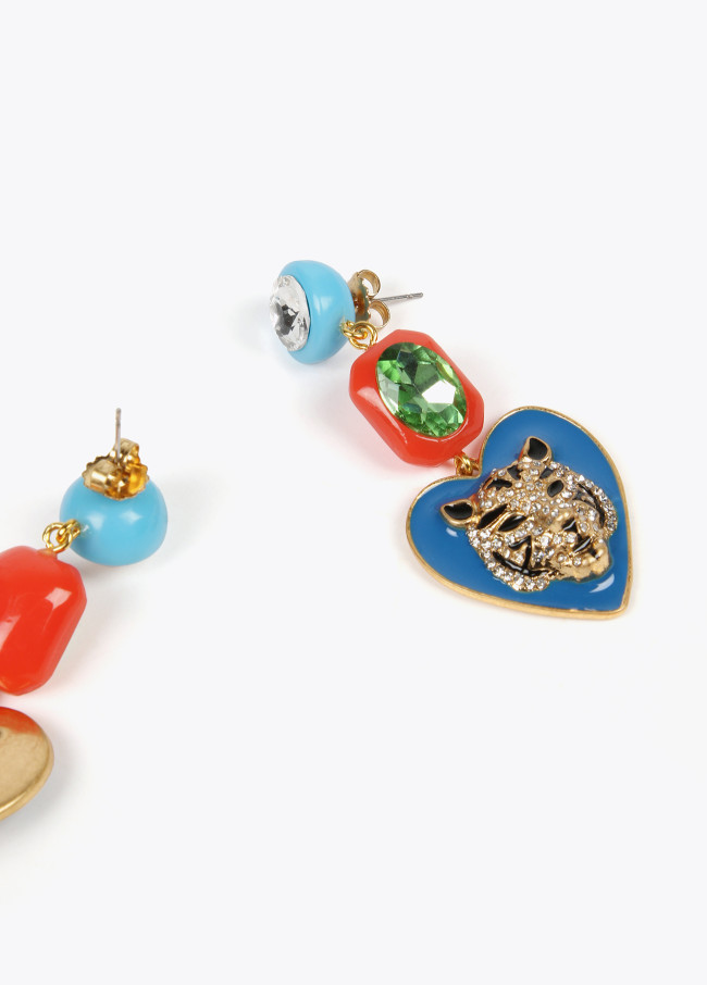 Lola Casademunt Pendientes Corazón Y Tigre