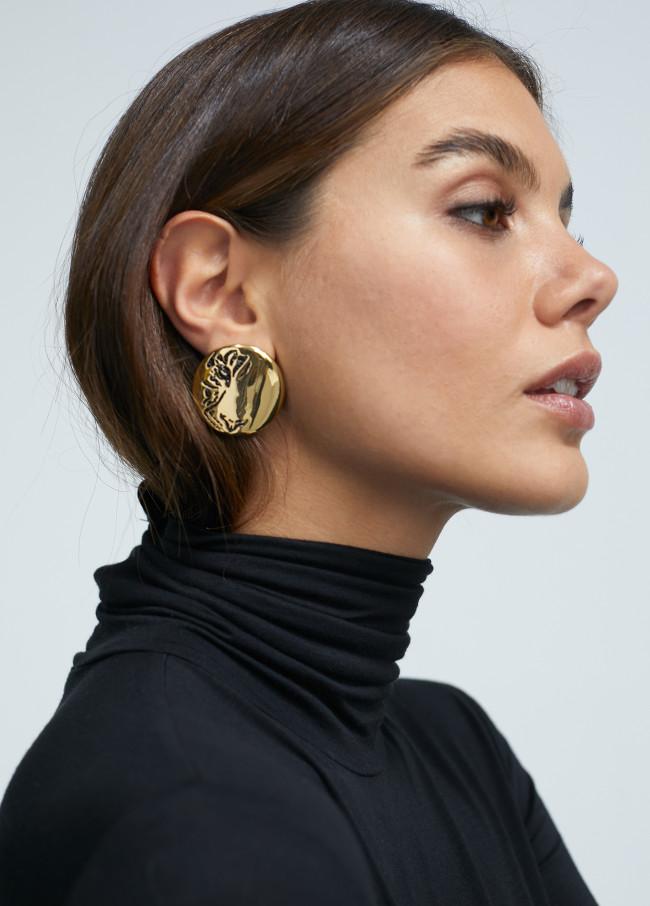 Lola Casademunt Pendientes De Botón Dorados