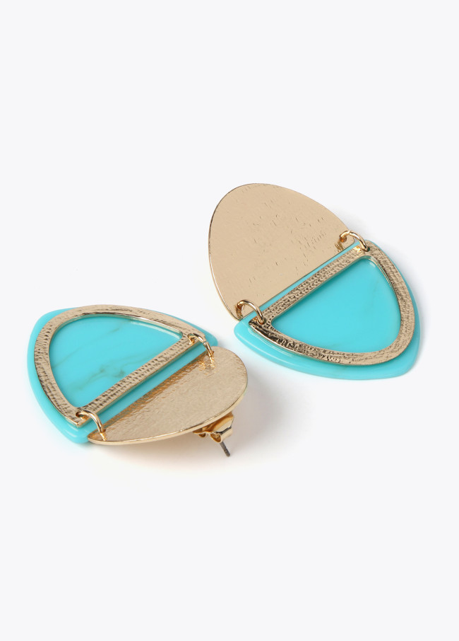 Lola Casademunt Pendientes Doble Pieza Metal