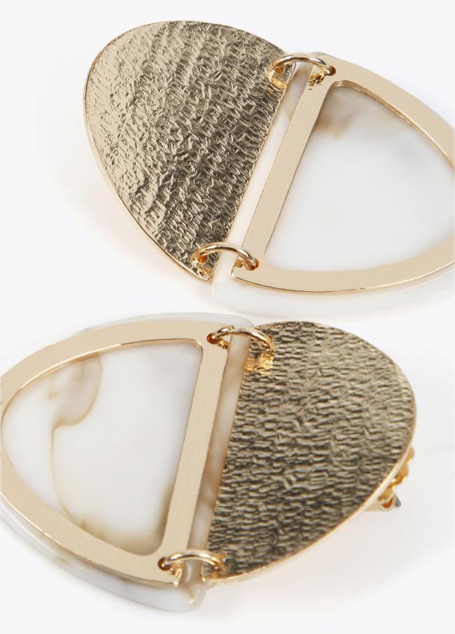 Lola Casademunt Pendientes Doble Pieza Metal