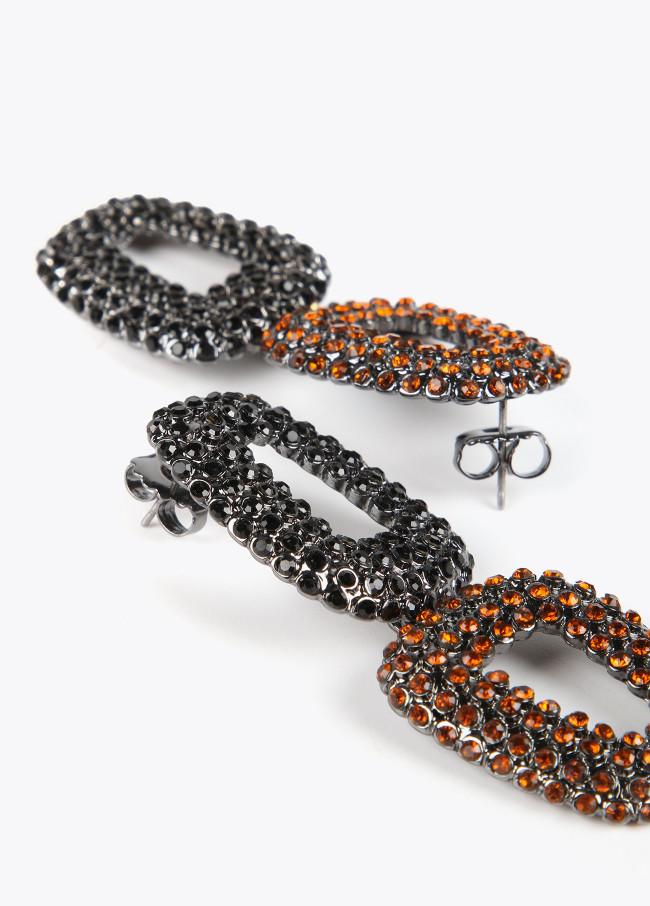 Lola Casademunt Pendientes Eslabones Con Piedras