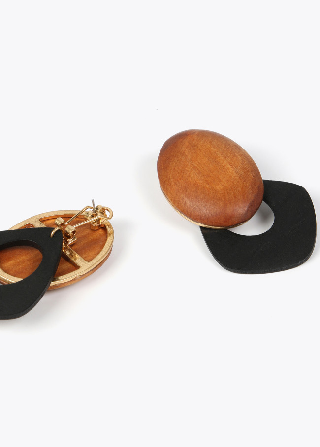 Lola Casademunt Pendientes Madera Bicolor