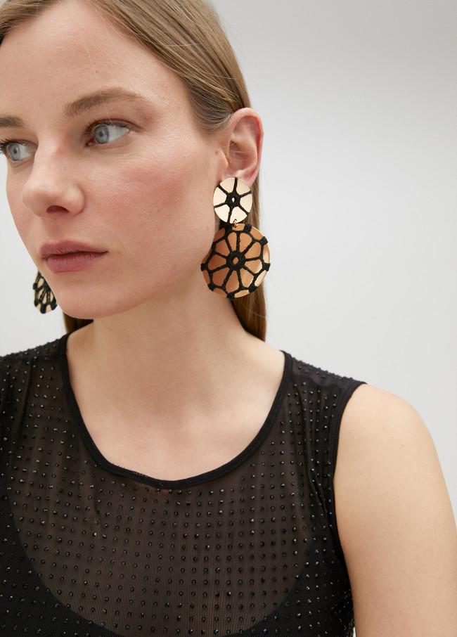 Lola Casademunt Pendientes Metal Con Crochet