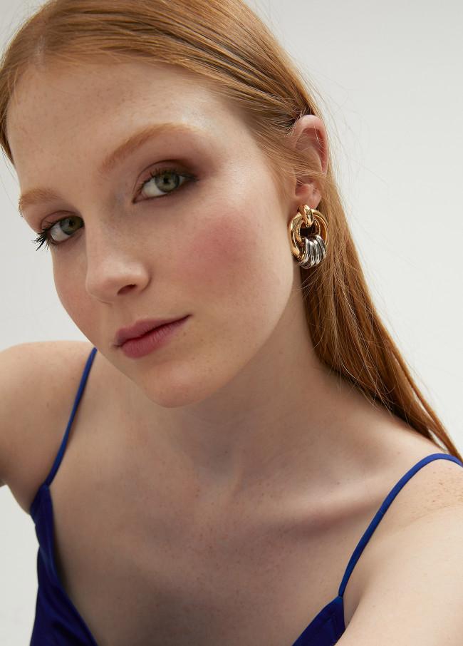 Lola Casademunt Pendientes Multi Aro Bicolor