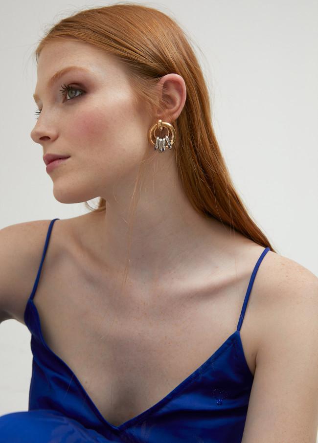 Lola Casademunt Pendientes Multi Aro Bicolor