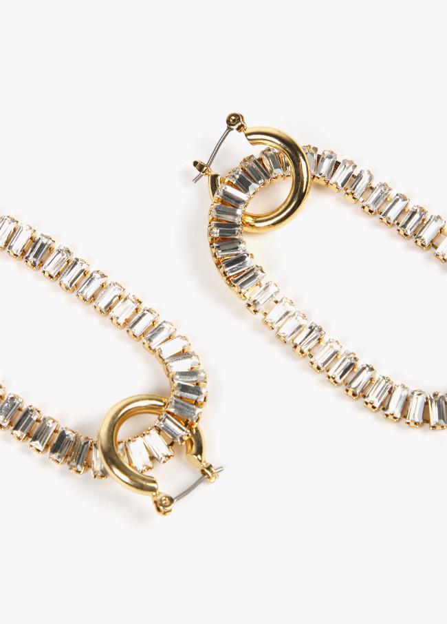 Lola Casademunt Pendientes Ovalo Strass