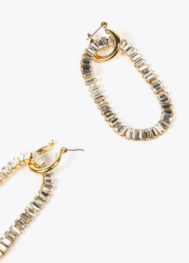 Lola Casademunt Pendientes Ovalo Strass