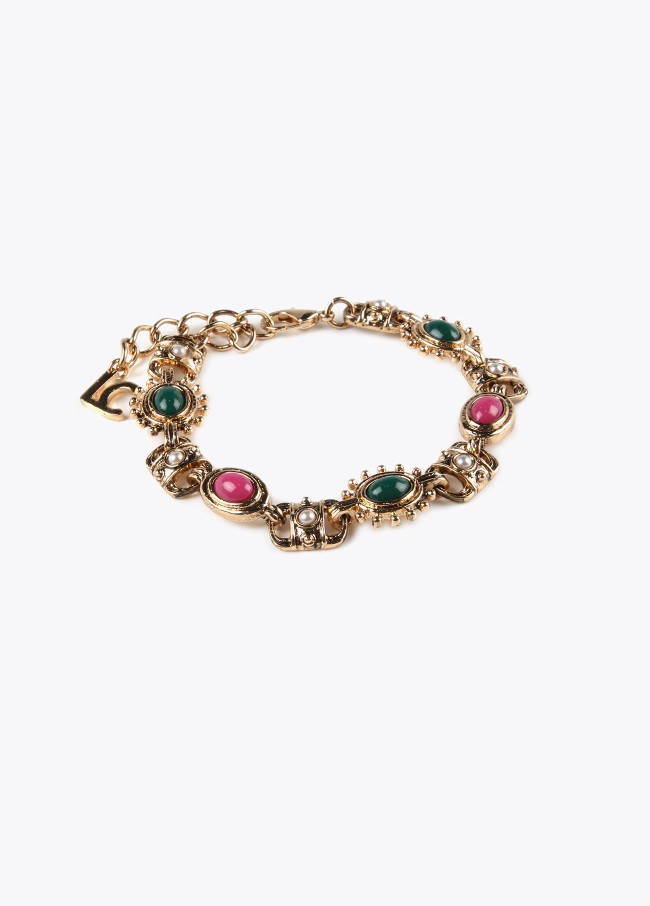 Lola Casademunt Pulsera Dorada Multi Piedras