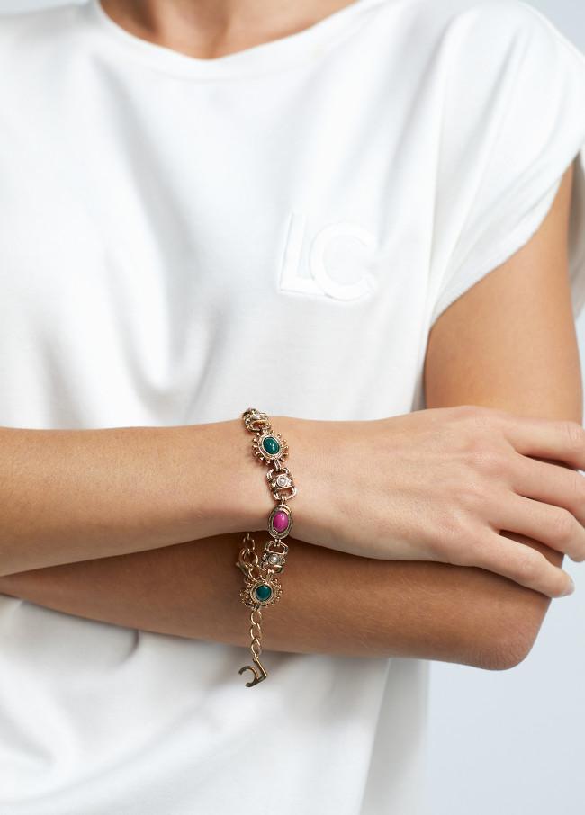 Lola Casademunt Pulsera Dorada Multi Piedras