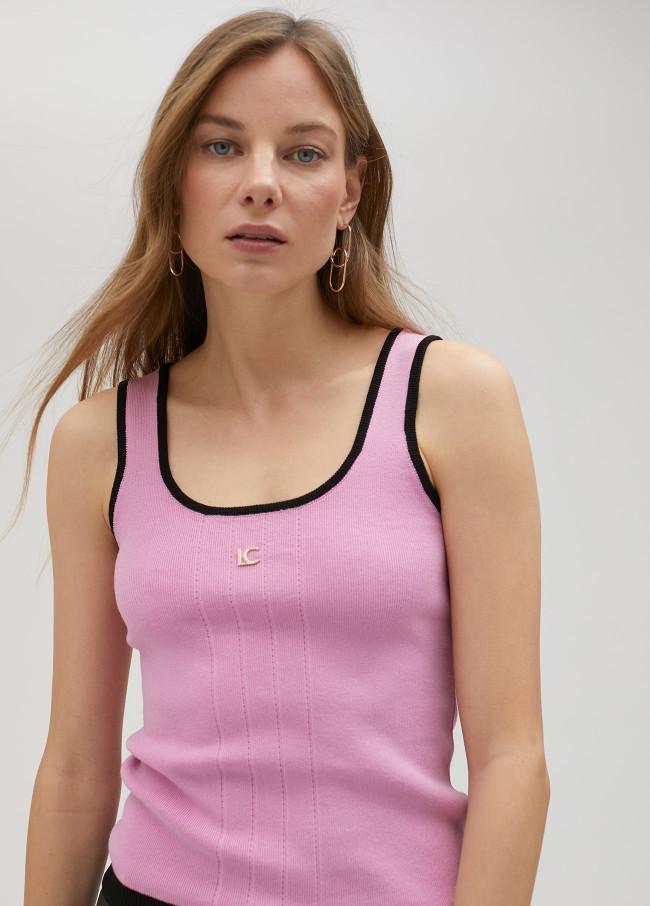 lola casademunt Top de punto bicolor LC