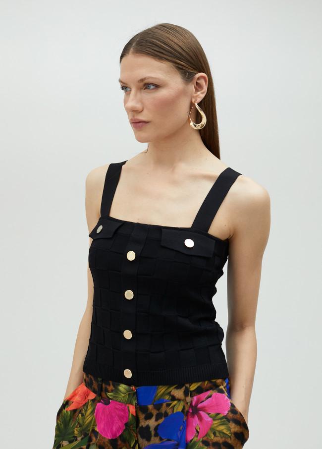 lola casademunt Top de punto con botones