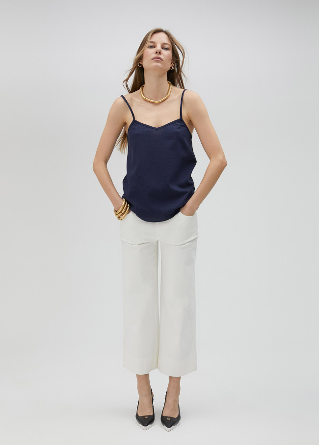 Lola Casademunt Top De Tirantes Con Strass