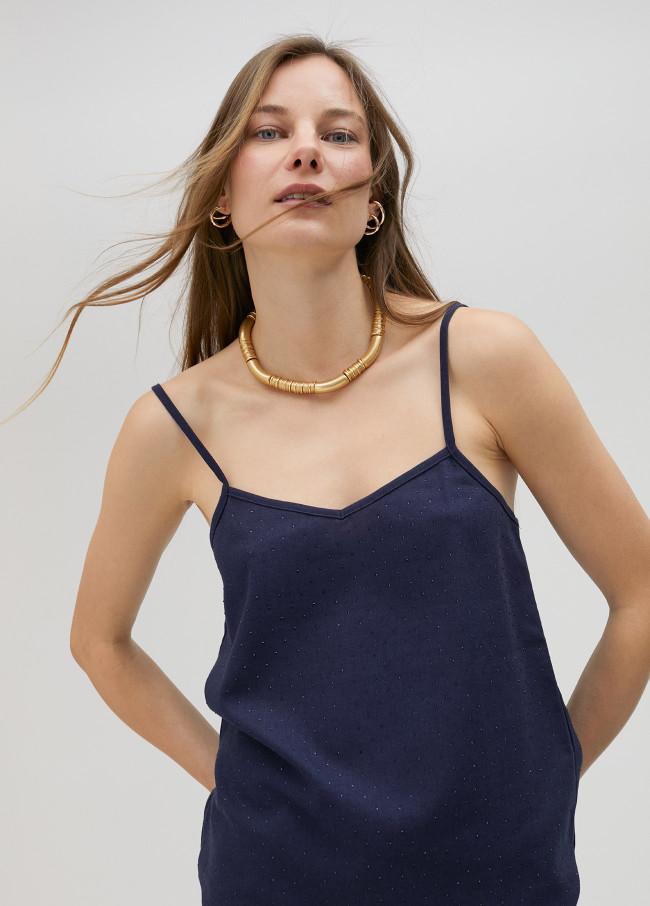 lola casademunt Top de tirantes con strass