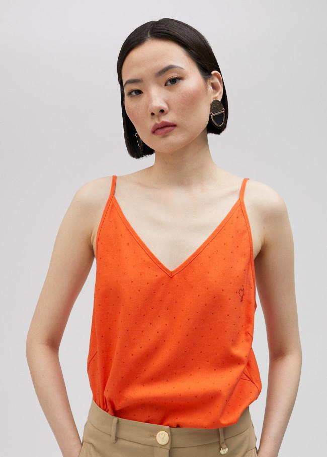 lola casademunt Top de tirantes con strass