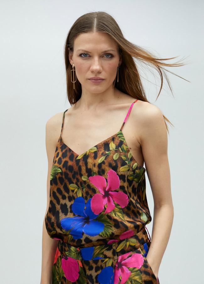 Lola Casademunt Top Lencero Animal Print